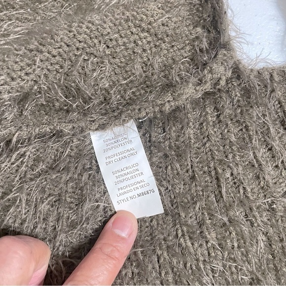 MONOREN Crochet Knit vest/ jacket, Faux Fur Brown SZ L - Picture 11 of 14